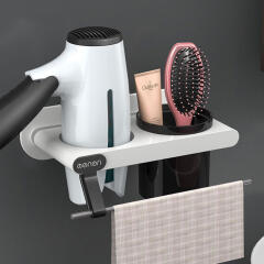 에코벨 헤어드라이기 거치대 2구/선반 수납 홀더 흡착 무타공