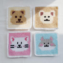 101도 스킬자수 DIY 동물 티코스터 만들기 4type