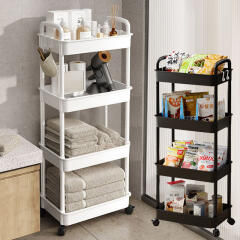 이동식 주방욕실 수납 틈새 선반 수납장 플라스틱4단