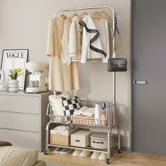 실버 이동식스탠드 옷걸이 옷장 선반 헹거