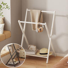 스탠드 폴딩 옷걸이 철제 선반 행거 이동식 옷장