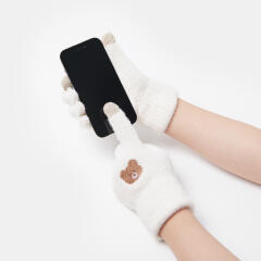 곰돌이 스마트폰장갑 아이보리 