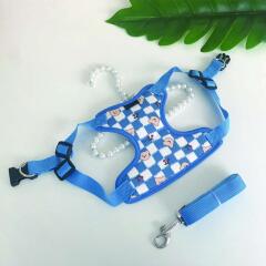 바우독 비비드 체크베어 하네스 강아지 산책 외출