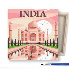 DIY캔버스형 그림그리기 25x25 랜드마크 인도타지마할