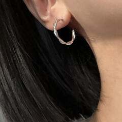 [925silver] Simple twist earring