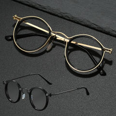 긱시크 무테 반무테 뿔테 안경 티타늄 안경테 10749