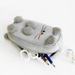 뽀글 멀티파우치 그레이캣 