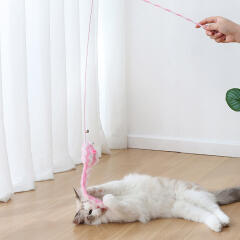 캣냐옹 롱테일 인형 낚시대 고양이 장난감 강아지풀