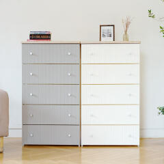 보니 템바보드 우드상판 서랍장 5단