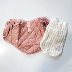 도그웨그 터틀넥 니트 하트 포인트 누빔조끼 세트