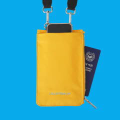RFID 차단 여권 폰 파우치 머스타드