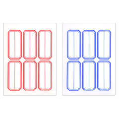 사각라벨7(3x2)(1장-라벨6개)/(10P)/2색(빨강, 파랑 선택)