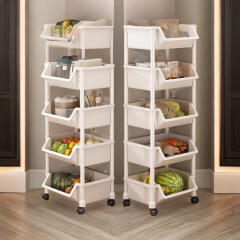 이동식 틈새 코너 수납 주방 욕실 수납장 선반 5단