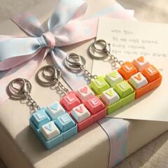 LOVE 러브 키캡 4구 클리커 키링 4종 클릭커 청축 피젯