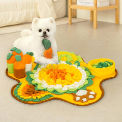 강아지 노즈워크 플라워 소리나는 당근밭 담요 매트