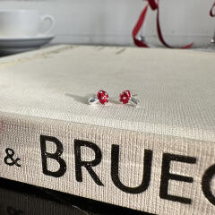 [925silver] Tiny mushroom earring