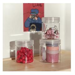 투명 플라스틱 원통 용기 공병 케이스 통 3size (L)