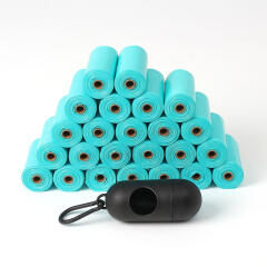 멍멍 캡슐케이스+배변봉투24롤 세트(블루)