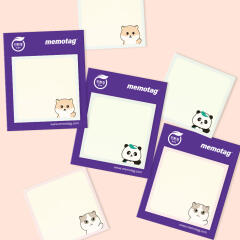 동물캐릭터 점착메모지 (재생종이) 3종 택1