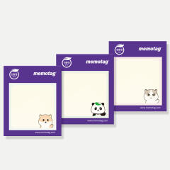 동물캐릭터 점착메모지 (재생종이) 3종 택1