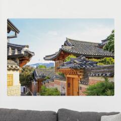 fh317-사각그림액자_기와지붕한옥풍경