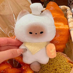 귀여운 샴고양이 세프 요리사 인형 키링