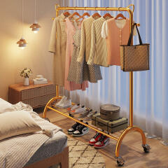 골드 1단 이동식 선반 행거 철제 스탠드 옷걸이