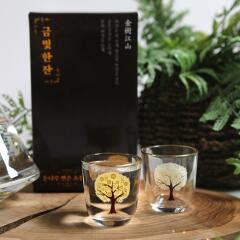 금빛한잔 돈나무 변색 잔 소주잔 선물 세트 2P (선물)