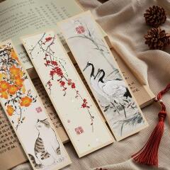 수묵화 종이 전통 동양화 책갈피 60종 랜덤발송 선물