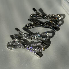 Glitter ribbon hair pin (2color)
