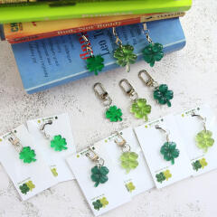 행운 네잎 클로버 키링 참 호마이카 (아크릴 D고리)