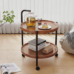 2단 너티 우드 이동식 거실 소파  사이드 테이블 협탁