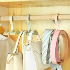 갓샵 파스텔톤 4color 다용도 이중 가방걸이 가방정리 가방옷걸이