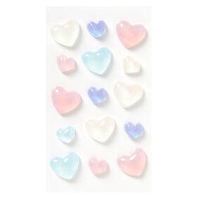 오로라 4색 하트스티커 