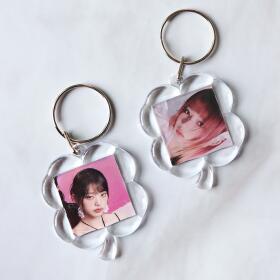 네잎클로버 증사 증명사진 액자 키링 홀더 사진 포카