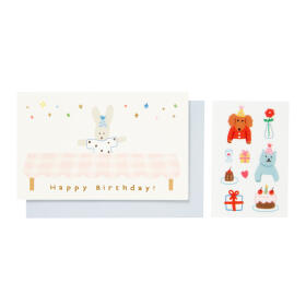 토끼 생일상 카드 