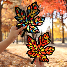 오늘놀이 가을 낙엽 썬캐쳐 단풍잎 셀로판지 만들기