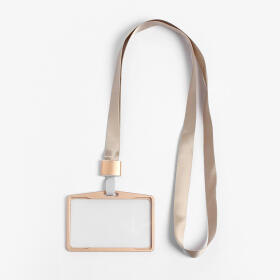 사원증 메탈 케이스+명찰줄(가로형/골드)