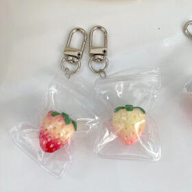 미니 지퍼백 키링 D고리 투명 파우치 열쇠고리 DIY