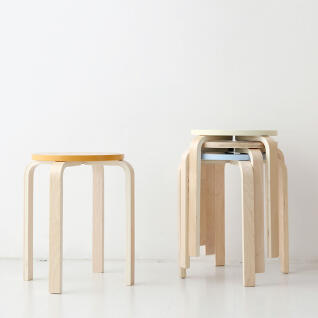 원목 스툴 의자 화장대 보조 원형 (스마일/퍼피)