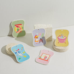 [특가]오미자 생분해 셀룰로오스 수세미 5P세트