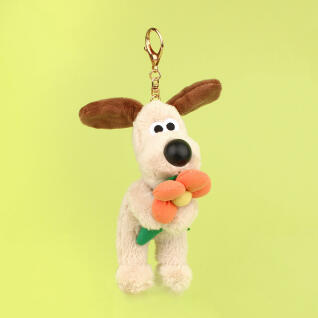 꽃을 든 그로밋 15cm 인형 키링 웰레스 가방 강아지