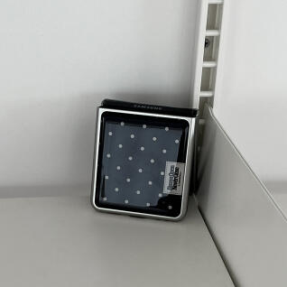 도트 컬러 라벨 Z플립 실버 에폭시 범퍼케이스