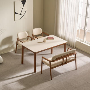 벨로앙 세라믹 벤치 4인 원목식탁세트