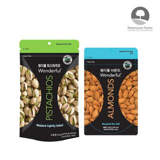 피스타치오 가염 300g 1개 + 아몬드 무염 200g 1개