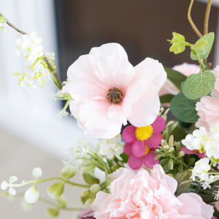 카네이션 조화 화분 핑크 보자기 set 33x43cm 꽃 장식