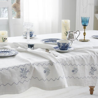 프렌치 블루 십자수 테이블보 식탁보 2인용