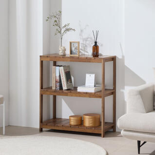 라움 고무나무원목 다용도 3단 800 수납선반장