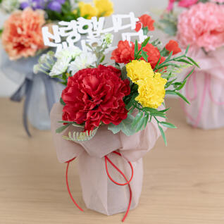 카네이션 조화 화병 데이지 실크 set 26cm 장식 소품