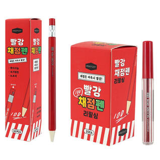 [핑크풋] 빨강 채점펜 본품 16개입 1갑